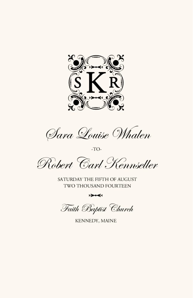 Your Highness  Wedding Programs