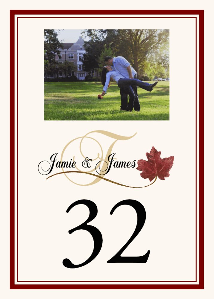 Fall in Love  Table Numbers