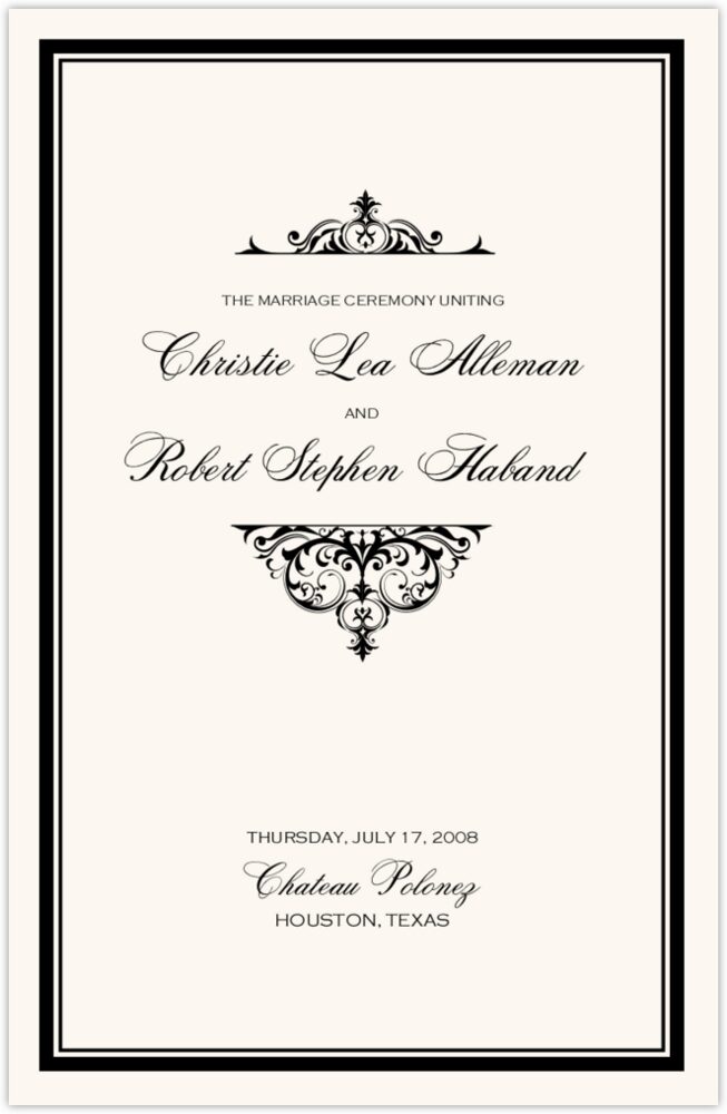 Abbey Cocktail  Wedding Programs