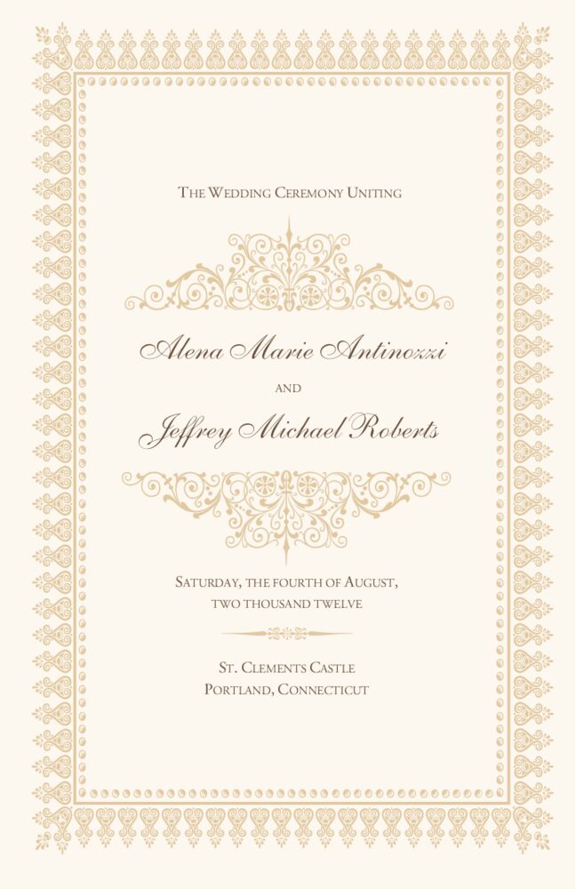 Dharma-Awakening  Wedding Programs