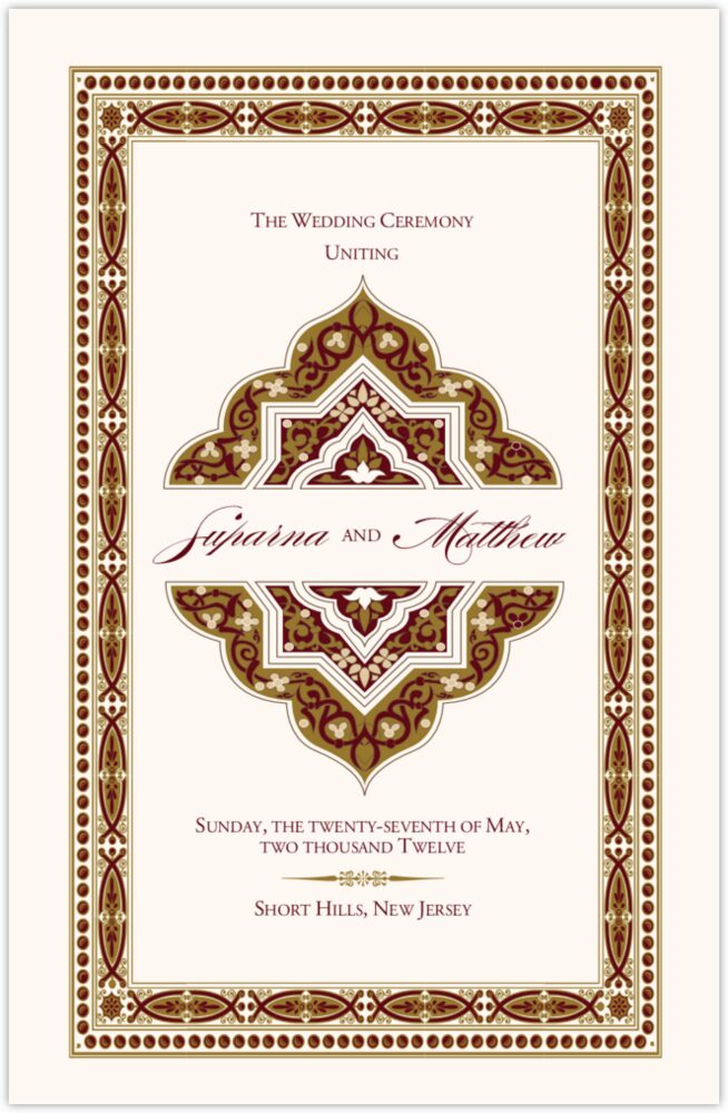 Dharma-Serenity  Wedding Programs
