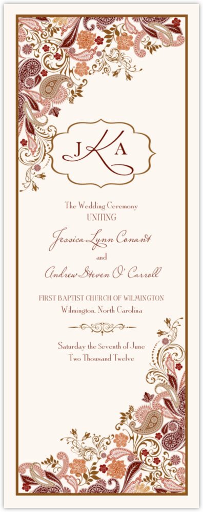 Paisley Garden  Wedding Programs