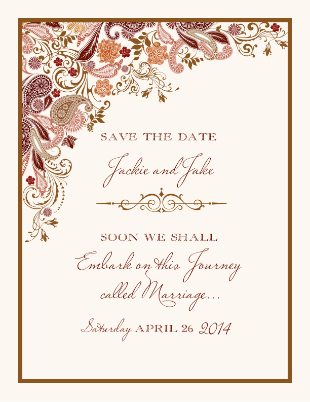 Paisley Garden  Save the Dates