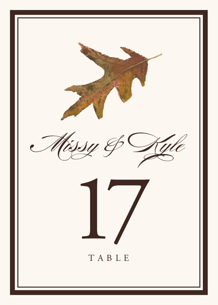 Colorful Leaves Assortment 01  Table Numbers