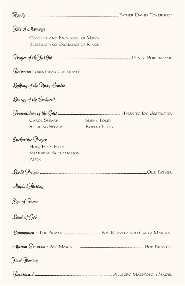 White Rose Cascade  Wedding Programs