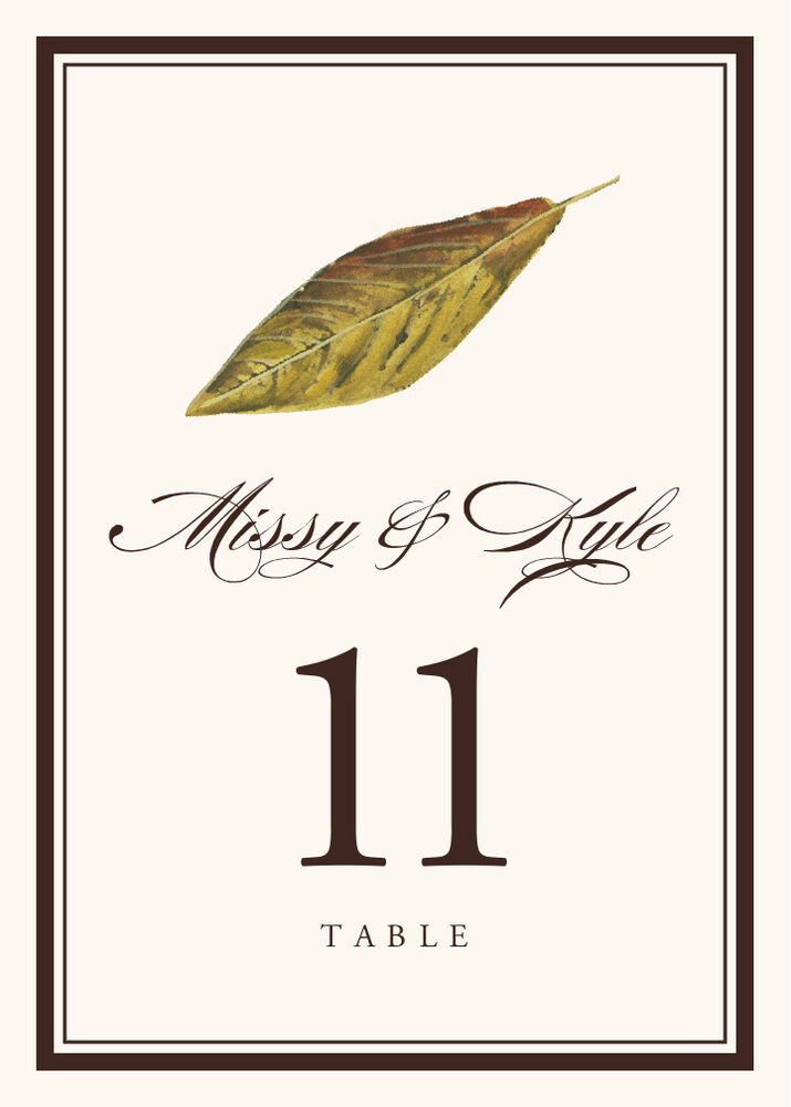 Colorful Leaves Assortment 01  Table Numbers
