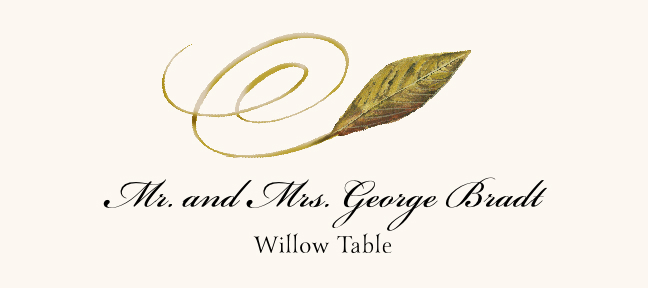 Assorted Swirly Leaves  Place Cards