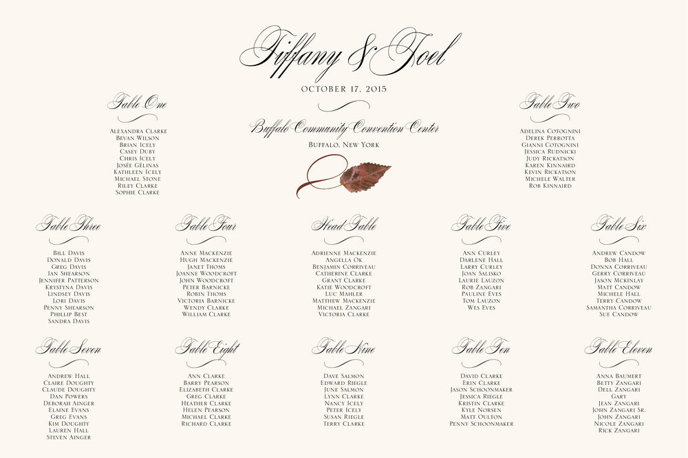Ironwood Wispy Leaf  Seating Charts