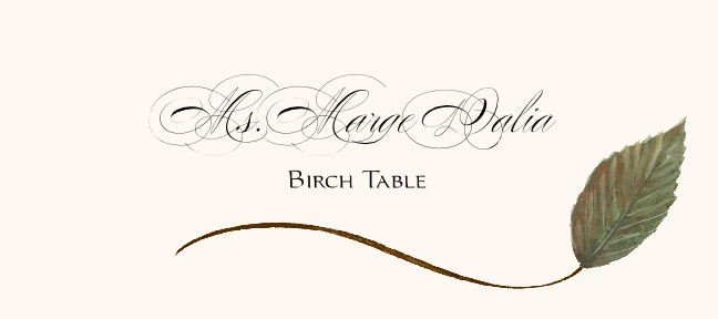Birch Wispy Leaf  Place Cards
