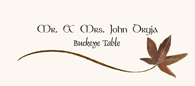 Buckeye Wispy Leaf  Place Cards