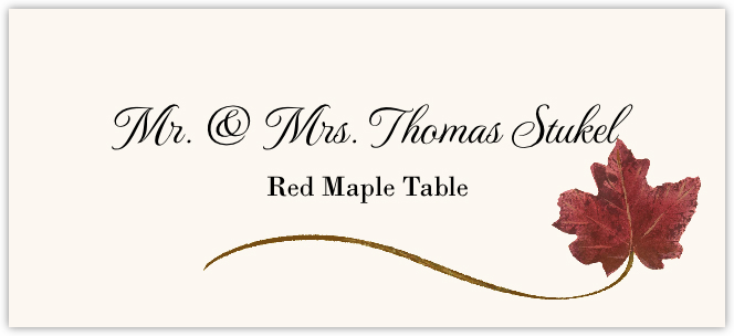 Red Maple Wispy Leaf  Place Cards
