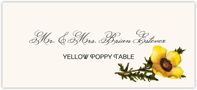 Yellow Poppy  Place Cards
