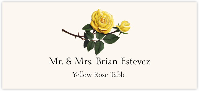Yellow Rose  Place Cards