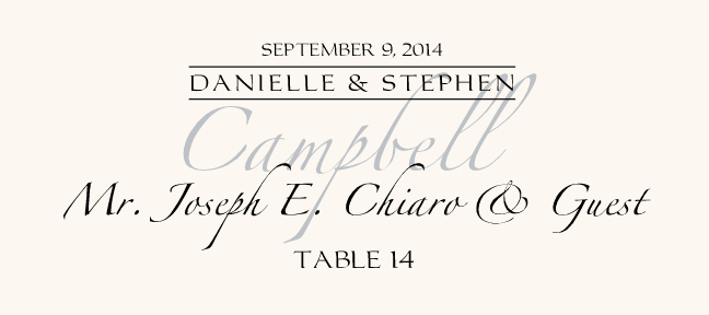 Zapfino Monogram 13  Place Cards