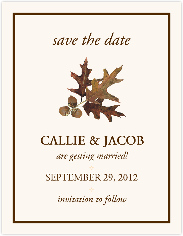Oak and Acorn  Save the Dates