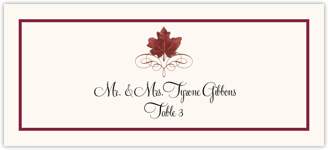 Maple Leaf Flourish  Place Cards