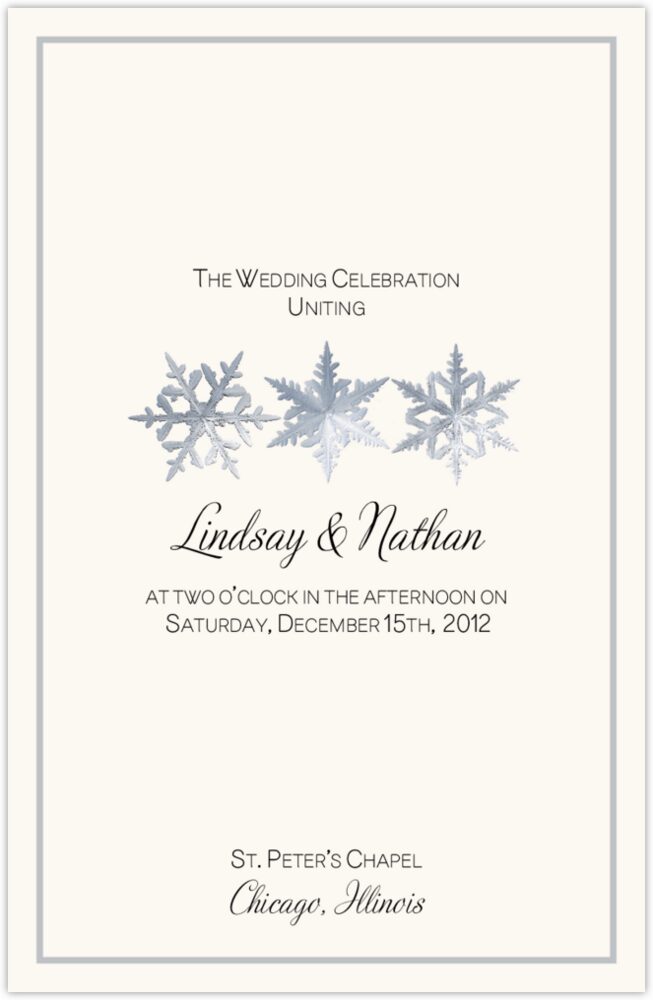 Snowflake Pattern  Wedding Programs