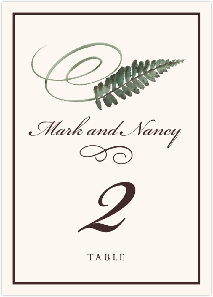 Swirly Leaves  Table Numbers