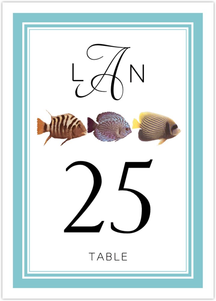 Tropical Fish Pattern  Table Numbers