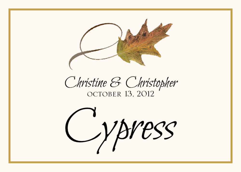 Twisty Leaves  Table Names