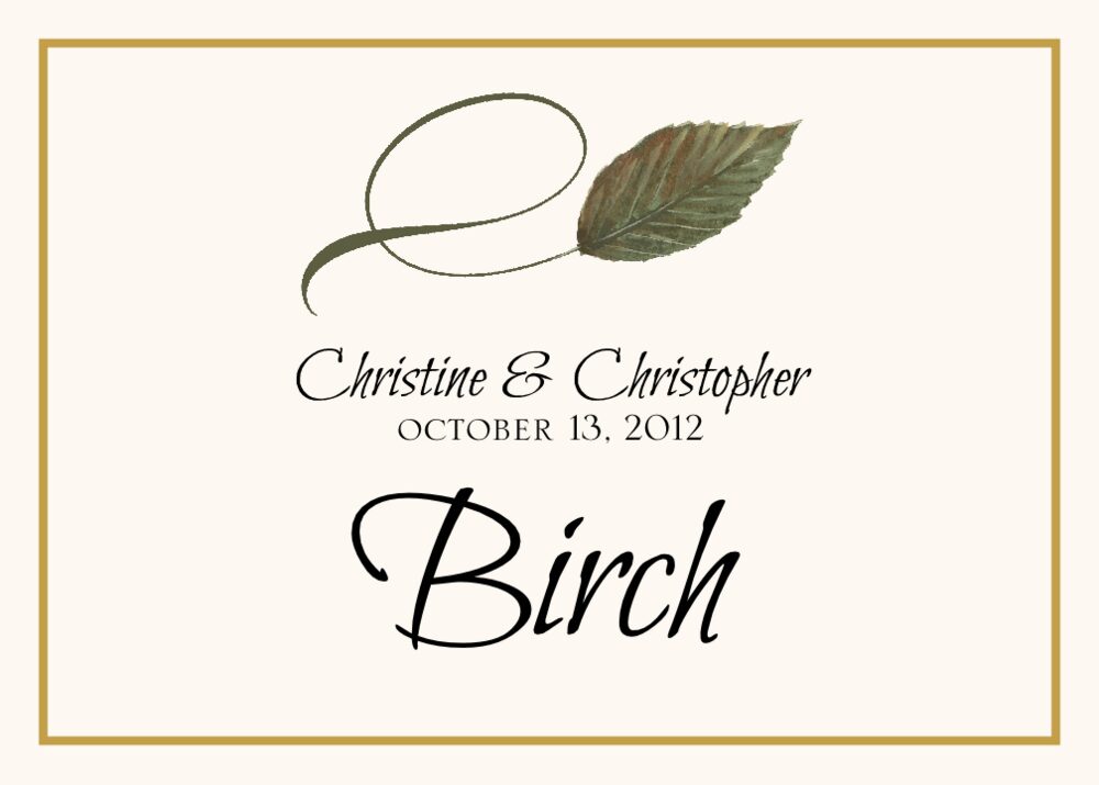 Twisty Leaves  Table Names