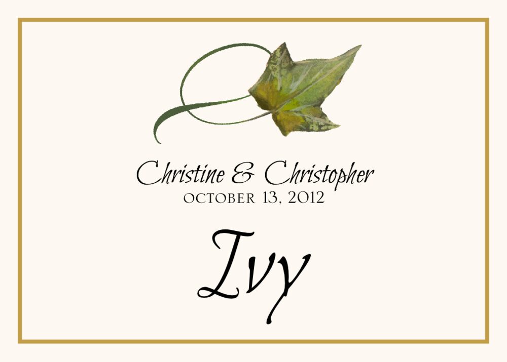 Twisty Leaves  Table Names