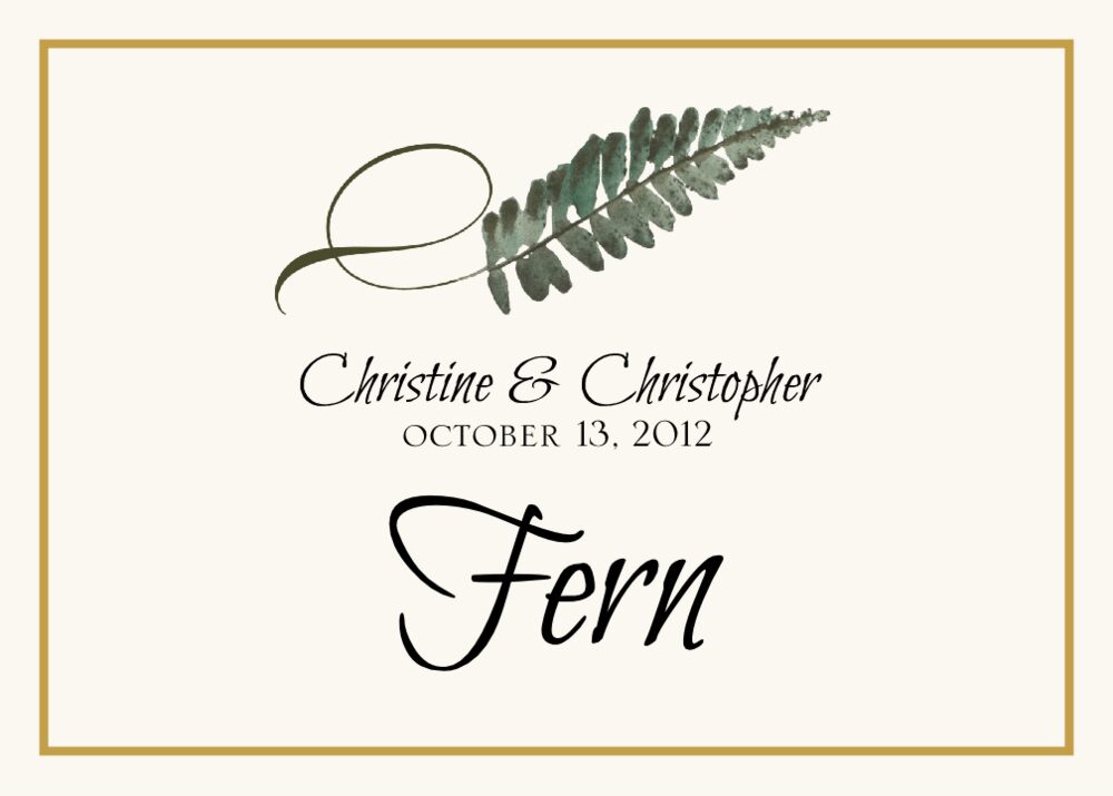 Twisty Leaves  Table Names