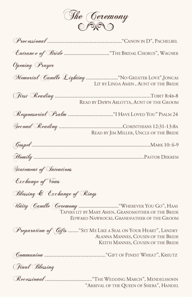 Curly Sue Snowflake  Wedding Programs