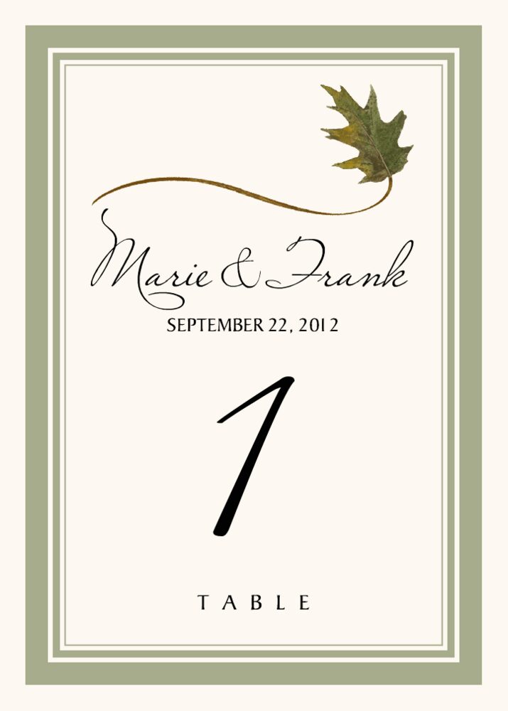Wispy Leaves  Table Numbers