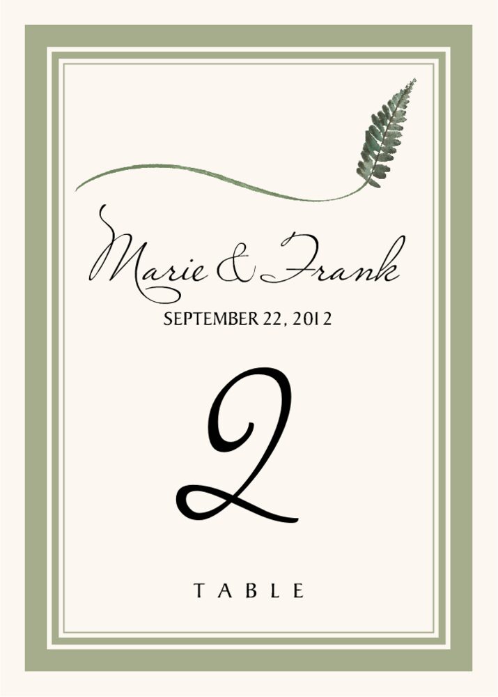 Wispy Leaves  Table Numbers