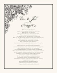 Wedding Certificate Paisley Power Indian Wedding Blessing