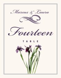 25th Anniversary Iris Table Numbers