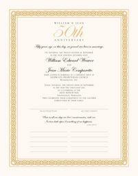 Golden Anniversary Celtic Band Wedding Certificates