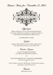 Accordion Wedding Menus