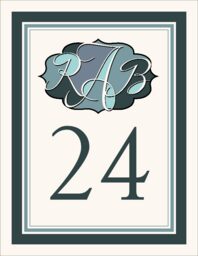 Adios Script Monogram 2 Table Numbers