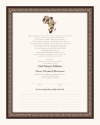 Map of Africa  Wedding Certificates