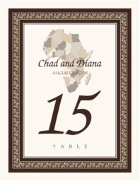 Map of Africa Table Numbers