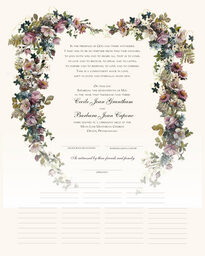 Antique Pinks Heart Wedding Certificates