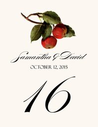 Apples Table Numbers