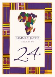 Ashanti Kente Cloth Table Numbers