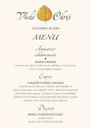 Yellow Aspen Leaves Wedding Menus