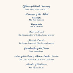 Aum Watermark Wedding Programs