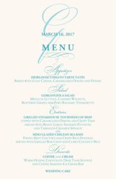 Bickham Watermark 2 Wedding Menus