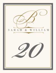 Bickham Monogram 15 Table Numbers