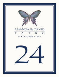 Painted Blue Butterfly Table Numbers