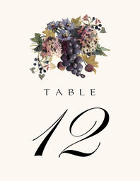 Blue Grapes and Chicory 01 Table Numbers