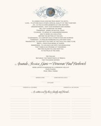 Blue Sand Dollar Wedding Certificates