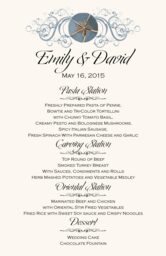 Blue Sand Dollar Wedding Menus