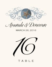 Blue Sand Dollar Table Numbers