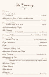 Brown Birds Wedding Programs